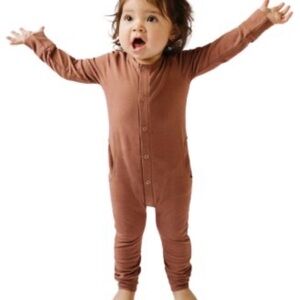 Pehr Baby Essentials Organic Cotton Romper Half Moon Pockets Size 12-18 Months